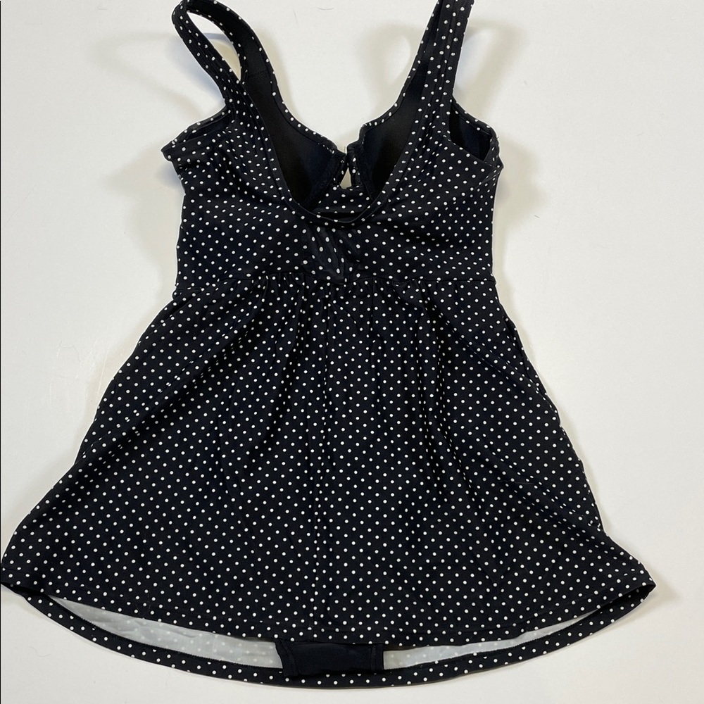Shore Shapes Black White Polka Dot Swim Dress  Size 8 - Picture 4 of 7